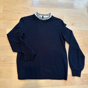 NWOT Sézane removable collared sweater